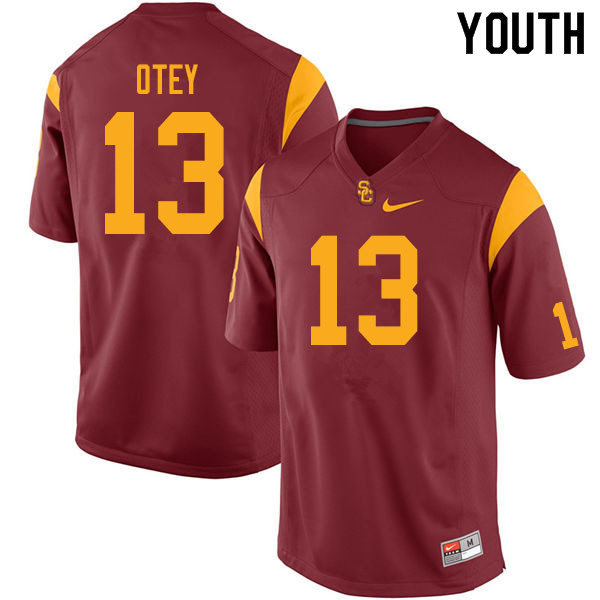 Youth #13 Adonis Otey USC Trojans College Football Jerseys Sale-Cardinal